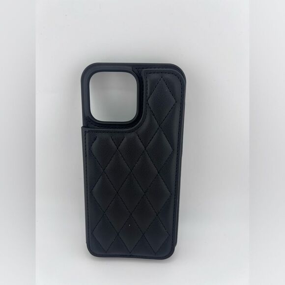 iPhone 16 Pro Max Wallet Case/Quilted Leather Look,Card Holder,Magnetic Closure - Picture 4 of 6